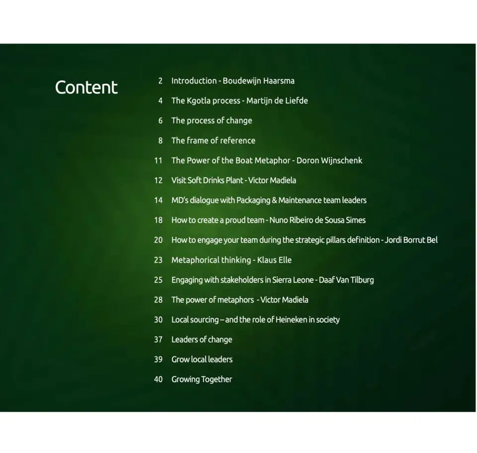 Sample page from Heineken MD Strategy Meeting in Rwanda