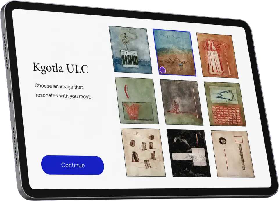 The Kgotla ULC app on a tablet